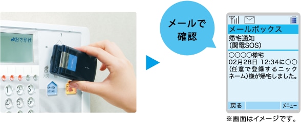 メールで確認 ※画面はイメージです。