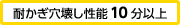 耐かぎ穴壊し性能10 分以上