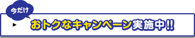 おトクなキャンペーン実施中！！